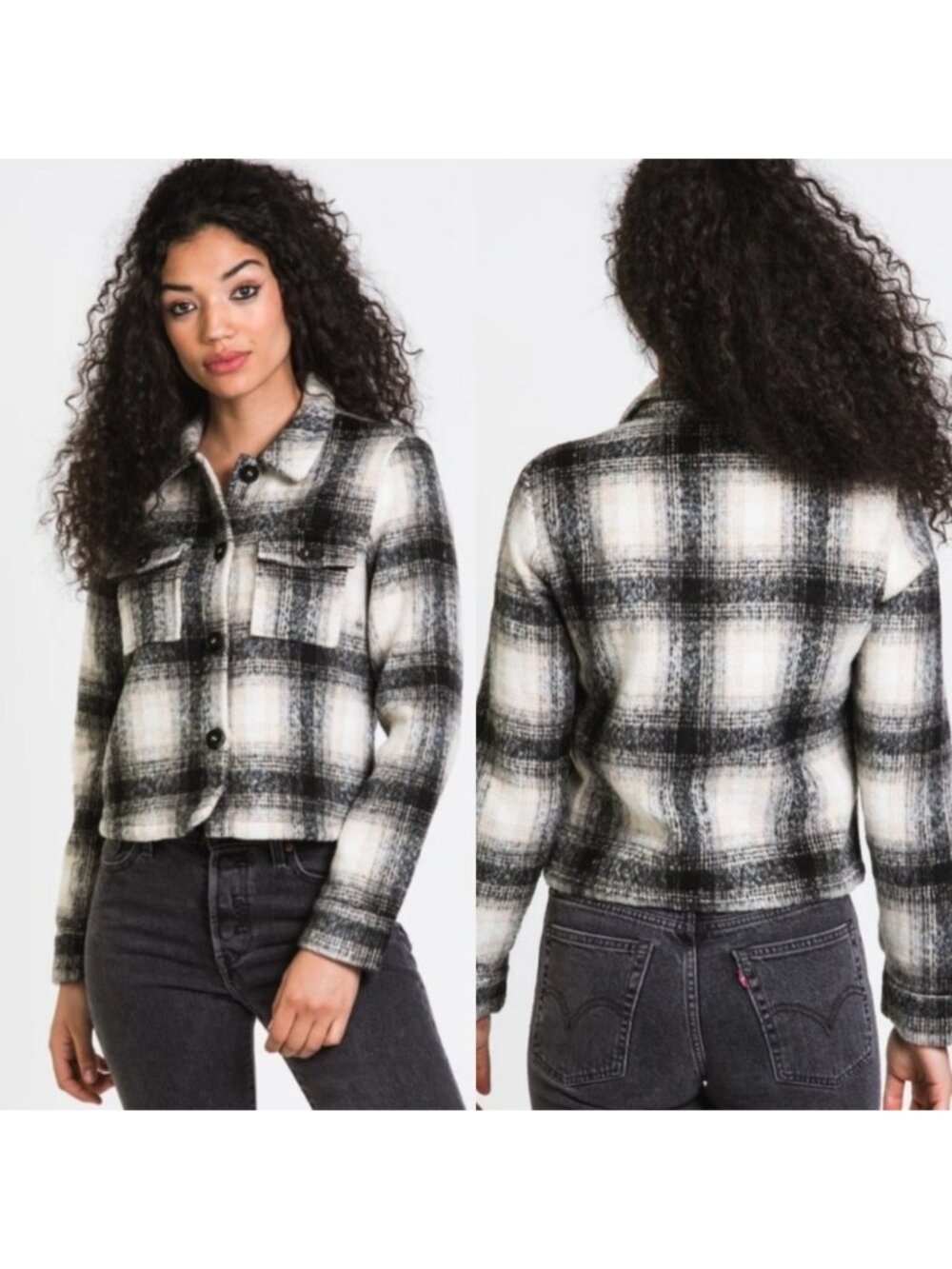 Only short check jacket XS